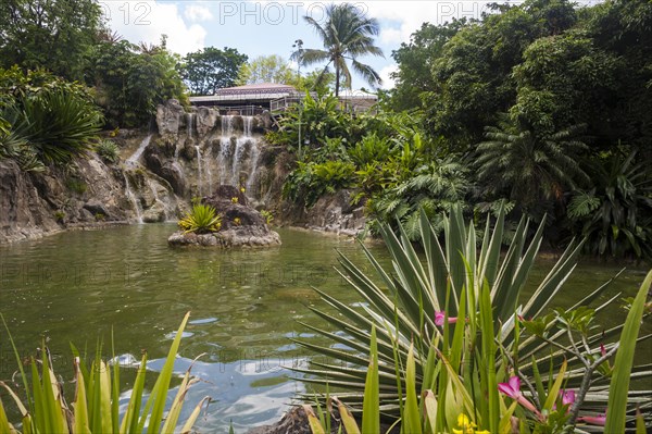 Restaurant above a waterfall