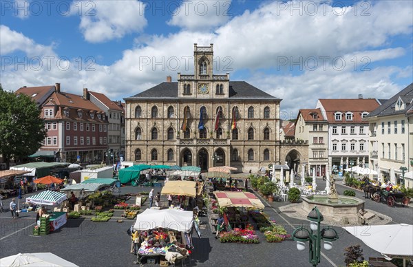 Market square with weekly market