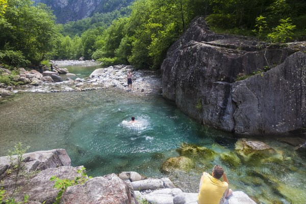 Bathing pool in a crystal-clear river