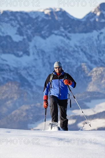 Man snowshoeing