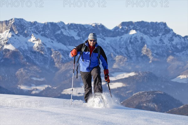 Man snowshoeing