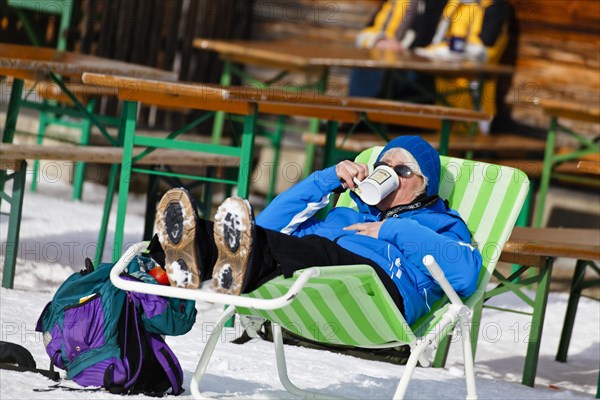 Hiker resting