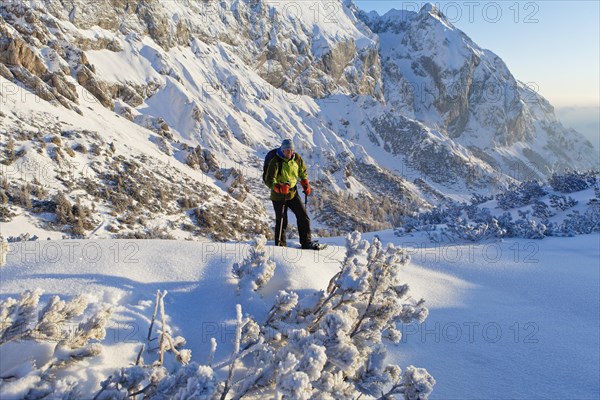 Man snowshoeing