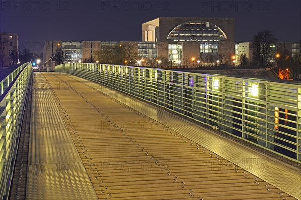 Gustav Heinemann Bridge crossing the Spree River in front of the Chancellor's Office