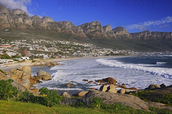 Camps Bay with Twelve Apostles mountains