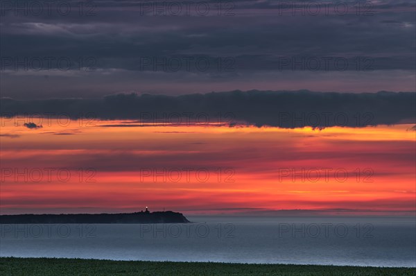 Views towards Cape Arkona with a lighthouse at sunset