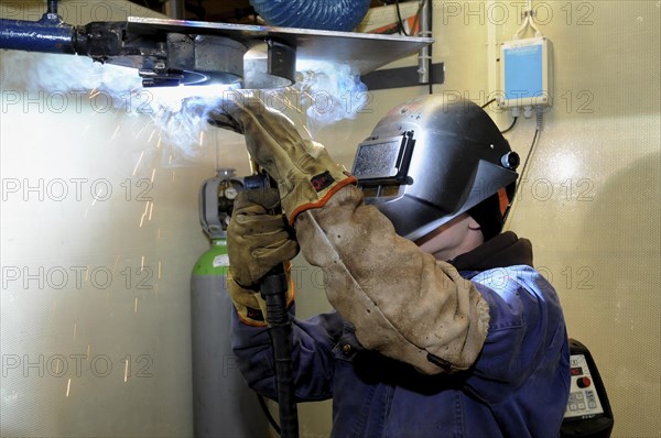 Man welding at a vocational school