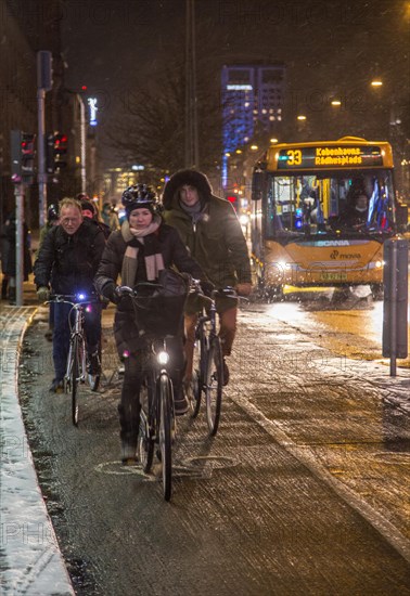 Cyclist with sleet