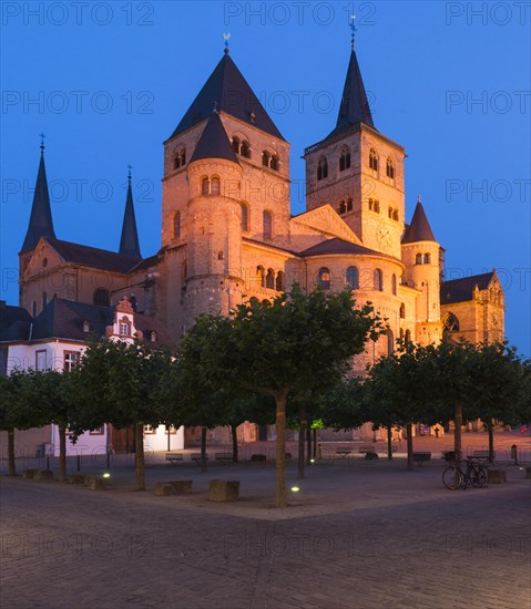 Trier Cathedral and the Gothic Church of Our Lady at dusk