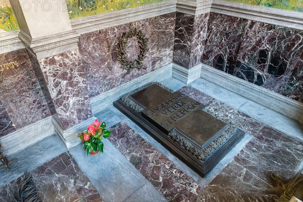 Grave Giuseppina Verdi Strepponi in the crypt of the Casa di Riposo per Musicisti also called Casa Verdi