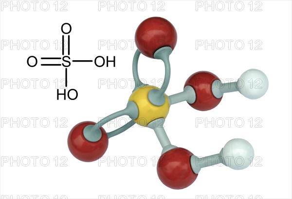 Molecular model of Sulphuric acid