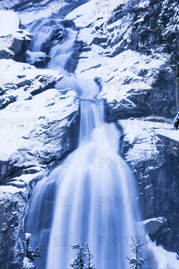 Krimml Waterfalls in winter