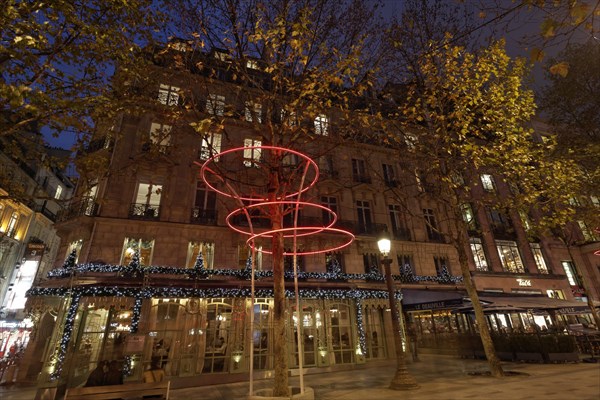 Christmas lighting in front of the Laduree luxury patisserie