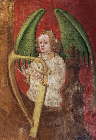 Angel playing a harp