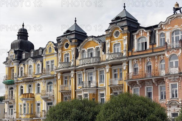 Row of houses with Gruenderzeit or the Founder Epoch facades