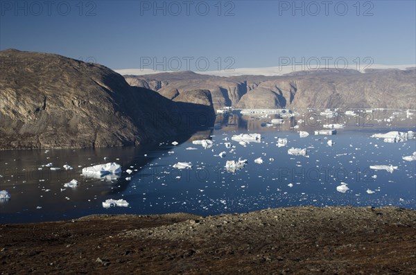 Icebergs in the fjord of Nordvestfjorden