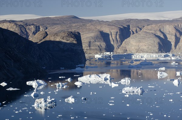 Icebergs in the fjord of Nordvestfjorden