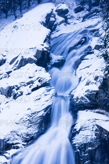 Krimml Waterfalls in winter