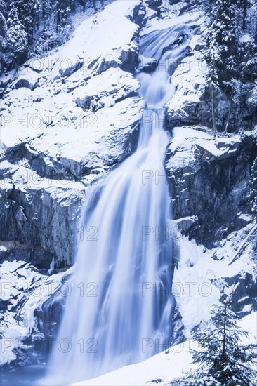 Krimml Waterfalls in winter