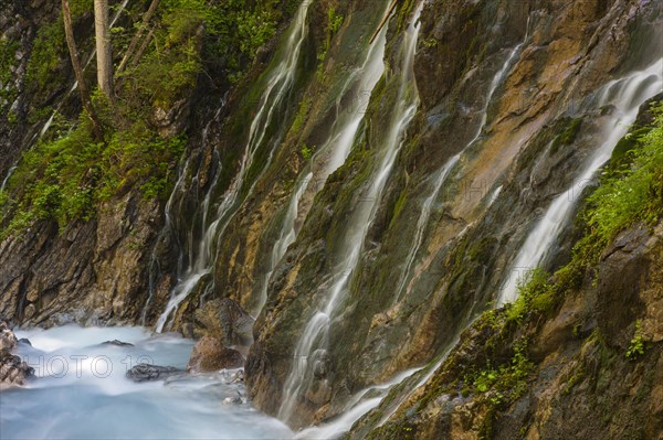 Wimbach stream and waterfalls in the Wimbachklamm gorge