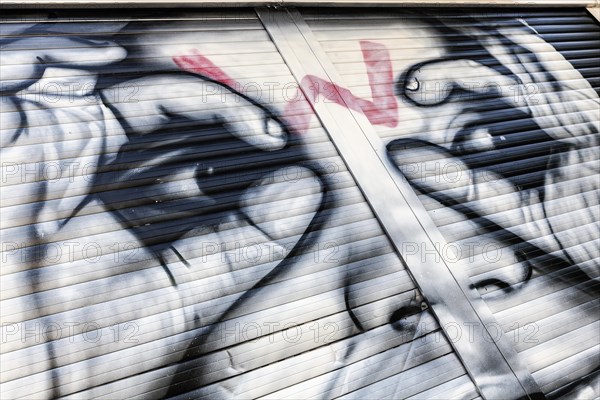 Artistic graffiti on a shutter