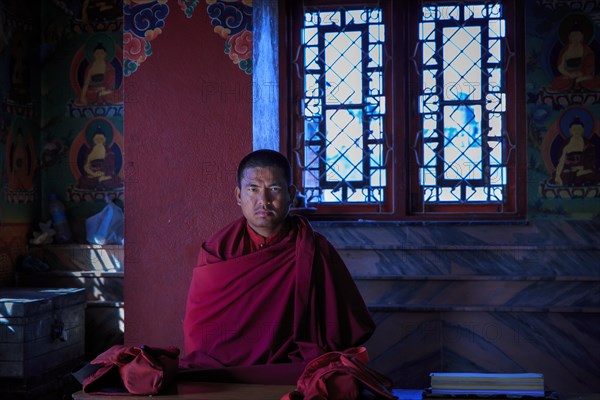 A monk in a temple