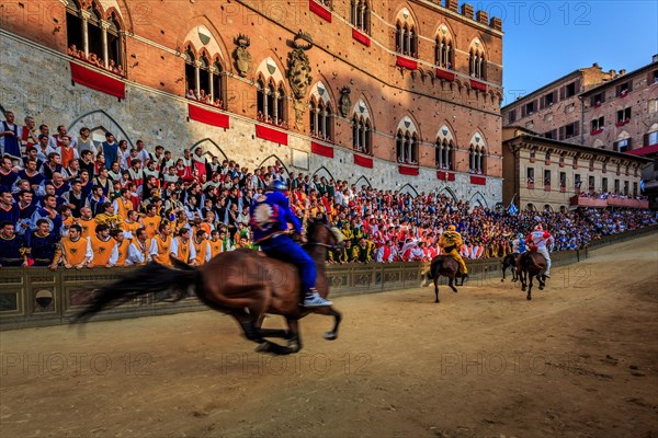 Palio di Siena horse race on Piazza del Campo