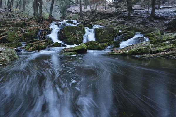 Waterfall in the Selke River in autumn