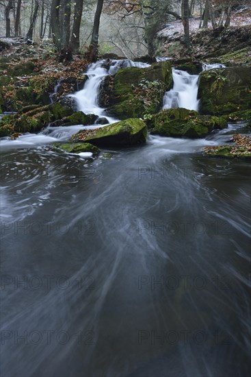 Waterfall in the Selke River in autumn