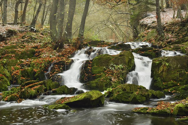 Waterfall in the Selke River in autumn