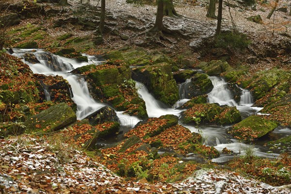 Waterfall in the Selke River in autumn