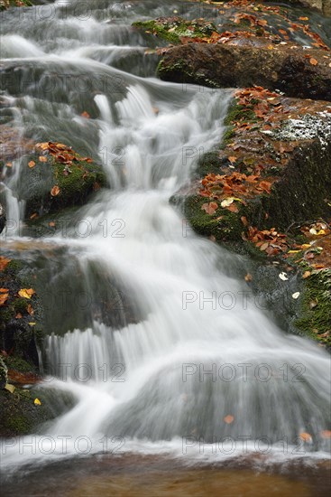 Unterer Bodefall waterfall in autumn