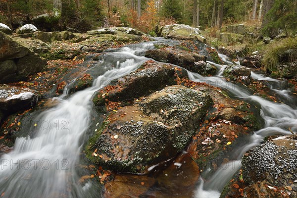 Unterer Bodefall waterfall in autumn