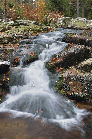 Unterer Bodefall waterfall in autumn