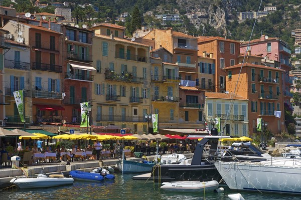 Restaurants on the waterfront of Villefranche-sur-Mer