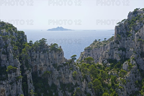 Karst rocks in the rocky bay Calanque d'En-Vau