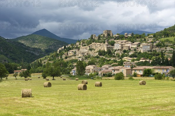 Village in a rural landscape