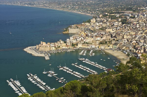 View over the town with the harbour