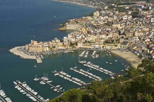 View over the town with the harbour