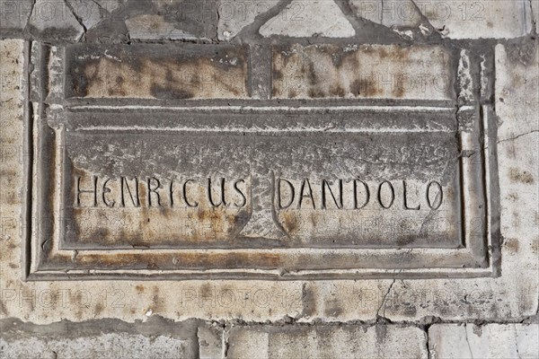 Tomb of Henricus Dandolo in the south gallery of Hagia Sophia