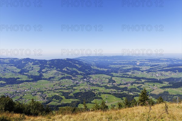View from Mount Niedere with the villages of Egg
