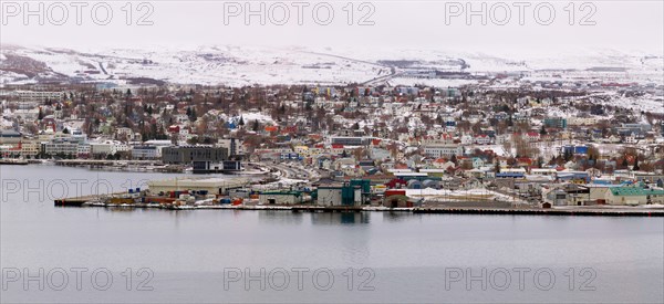 Panoramic view of the town of Akureyri