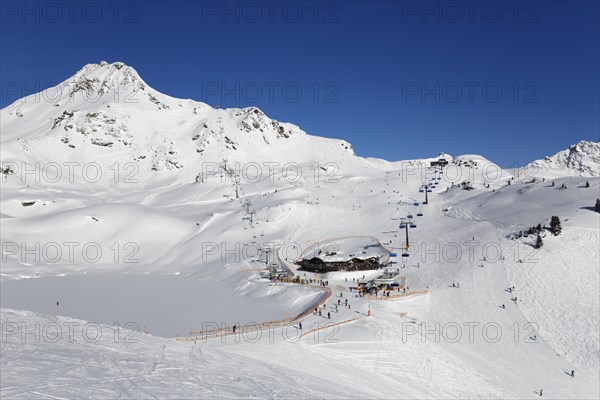 Mt Seekarspitze or Seekarspitz and mountain pasture