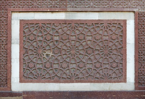 Decorative elements carved in sandstone