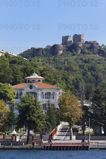 View from the Bosphorus towards Genoese Castle or Yoros Kalesi