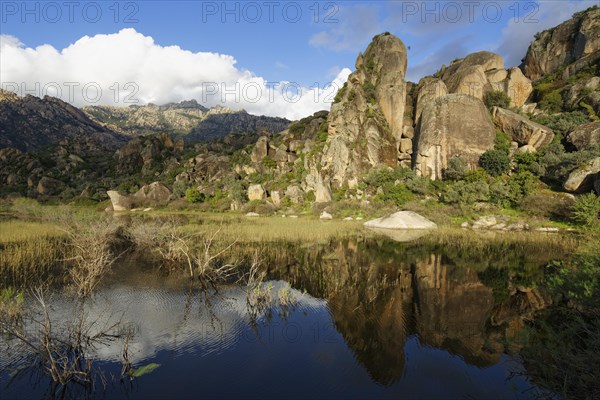 Rock formations at the lakeside