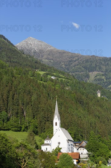 Maria Tax Pilgrimage Church in Stallhofen with Berg Kampleck Mountain