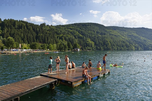 Bathing pontoon on Lake Millstatt