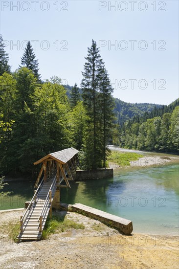 Footbridge crossing the Ammer River