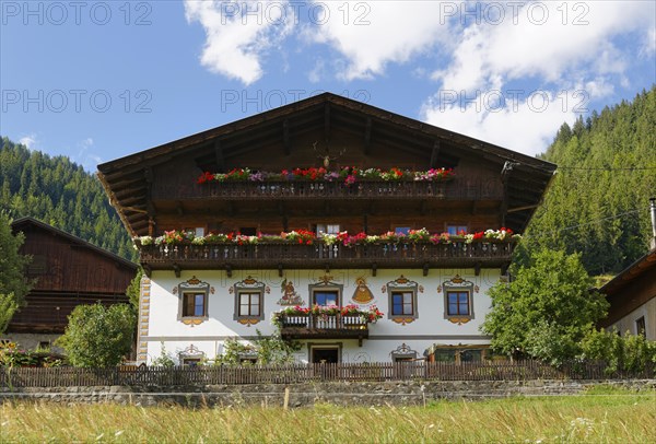 Old farmhouse with mural paintings